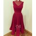 Rochie din voal plisat rosu rubin
